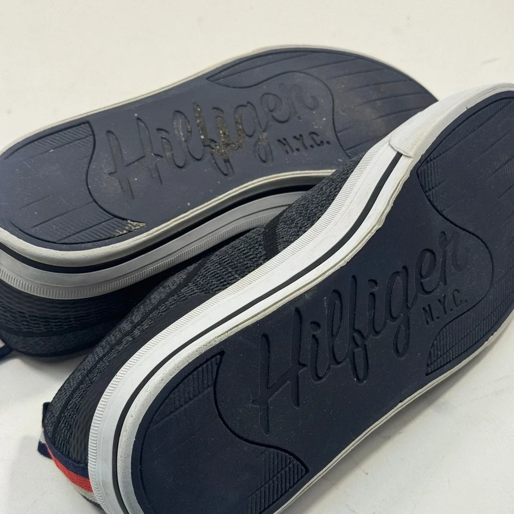 Tommy Hilfiger Men's Knit‎ Sneakers Black Lace-Up Casual Shoes Size 9.5